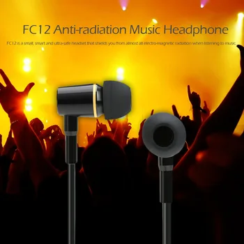 FC12 Muzica Stereo Cască Tub de Aer de 3,5 mm Anti-radiații În ureche Căști de Radiații Gratuit de Reducere a Zgomotului Linie de Comandă cu Microfon