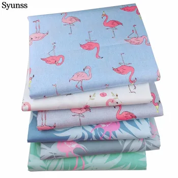 Flamingo Imprimate tesatura de bumbac diagonal DIY pânză de cusut pentru copii lenjerie de pat textile rochie cortina telas quilting tilda material tesut