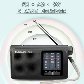 Retekess TR605 Radio Portabil FM/MW/SW Urgență Lanterna cu Acumulator Difuzor Pentru persoanele în Vârstă