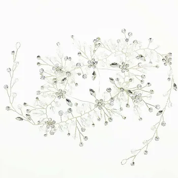 SLBRIDAL Sticla lucrate Manual Pietre de Cristal Floare de Păr de Nunta de Viță de vie Bentita de Mireasa accesorii de Par domnisoarele de Onoare Femei Bijuterii