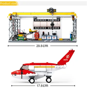596Pcs Aviației Technic City Atelier de Reparații Avioane de Întreținere a Aeronavelor de Plante Blocuri Seturi Brinquedos Cărămizi Jucarii Copii