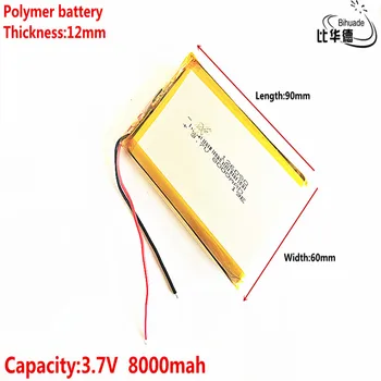 3.7 V,8000mAH,[126090] PLIB; polimer litiu-ion / Li-ion baterie pentru tableta pc,GPS,PUTERE BANCA