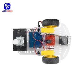 Diymore DIY Kit UNO R3 Bord L298N Motor SR04 senzor Ultrasonic Senzor cu Modulul de Servo Inteligent de Urmărire Moteur 2WD Robot Auto pentru Arduino
