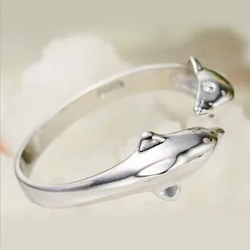 KOFSAC Farmec Nou Cristal Strălucitor AAA CZ Delfin Drăguț Inel Moda Argint 925 Inele Pentru Femei Partid Bijuterii Fata cel Mai frumos Cadou