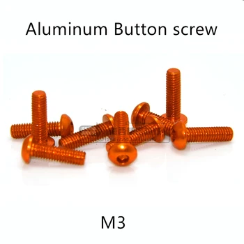 20buc M3*5/6/8/10/12/14/16mm culoare Portocalie Aluminiu Hexagonal butonul de cap șurub pentru RC Model de șuruburi