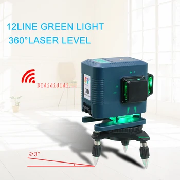KaiTian Nivel cu Laser Trepied 12Lines 3D Auto-Nivelare 360 Orizontală și Verticală Cruce foarte Puternic Green Laser Receptor Raza de Linie