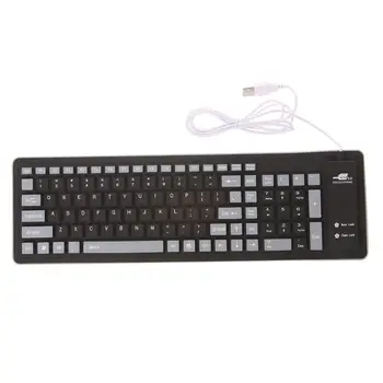 Moale și durabil, confortabil atingeți Tastatură Pliabil rezistent la apa USB Tastatura cu Fir 103 Taste din Silicon Moale Tastatura