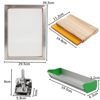 5Pcs/Set Ecran de Imprimare Kit Rama de Aluminiu + Clemă Balama + Emulsie Scoop Coater + Racleta Ecran de Imprimare Instrument de Piese Noi 2020