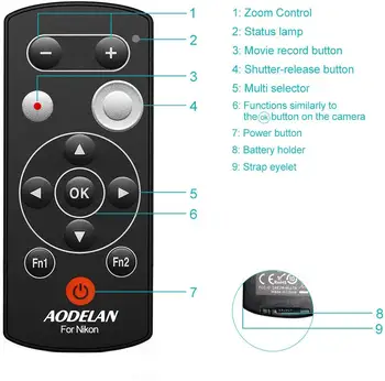 AODELAN ML-L7A Bluetooth Control de la Distanță Camera de Eliberare a Declanșatorului pentru Nikon Z50, P1000, B600, A1000, P950. Înlocuiește Nikon ML-L7