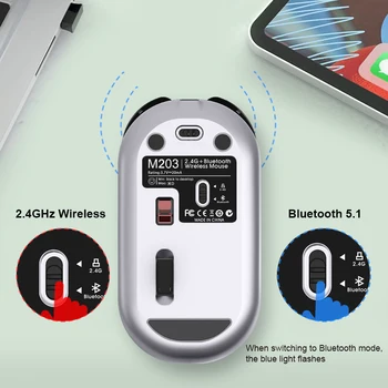 Bluetooth 5.1+2.4 G Wireless Dual Mode Reîncărcabilă Mouse-ul Optic USB Computer de Jocuri Charing Mause PC Mouse-ul pentru Mac, ipad, Android