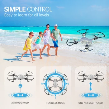 Quadcopter SNAPTAIN AA10MQ Mini drona Pliabil Drone HD 1080P Camera FPV WiFi RC Control Vocal Gest de Control 3D Răstoarnă RC dron