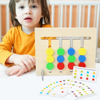 Montessori Educative Jucarii din Lemn Copii Potrivite Jucarii Matematica Jucarii 4 Fructe de Culoare Joc de Puzzle Preșcolar Jucărie pentru Copii