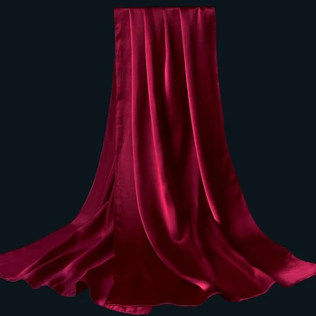 Real Eșarfă de Mătase Femei de Lux 2021 Naturale Hangzhou Șal de Mătase,Folie pentru Femei Solide Foulard Femme Eșarfă Cravată de Mătase