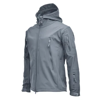 Tactic soft shell jacheta barbati Camuflaj fleece Căptușit cu glugă haina termică Drumeții jacheta impermeabil, windproof alpinism canadiană