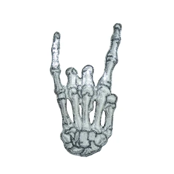 Craniul Degetul Rock Broderie Patch-uri de Fier pe Insigne pentru Îmbrăcăminte din Metal Trupa Rock Aplicatiile Motocicleta Jacheta, Vesta, Accesorii