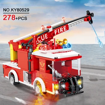 KAZI 265pcs de stingere a Incendiilor Camioane masini de Constructii Blocuri City Camion Foc de Salvare Pompier cifre Cărămizi Educația copiilor Jucării