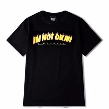HahayuleUnisex &I m Nu Da Flacără de Imprimare Funny T-Shirt Stil Grunge Negru Tricou Patinator Topuri de Vara