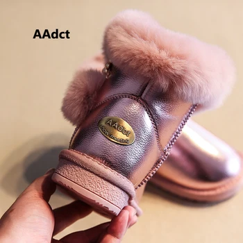 AAdct Manual impermeabil cizme fete blana de iarnă de bumbac caldă copii cizme de zapada pentru fetite Brand păr de iepure copii pantofi 2019 noi