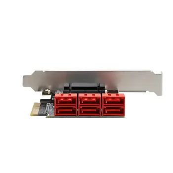 6 porturi SATA 3.0 la PCIe Card de expansiune PCI express 4X PCI express Gen 3 SATA Adaptor SATA 3 Convertor de Căldură Chiuveta