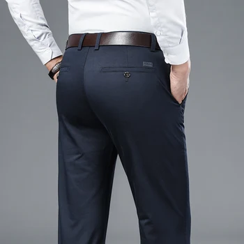 6 Culori Clasic Stil Direct Oameni Gros Pantaloni Casual Toamna Iarna Culoare Solidă Elasticitatea Bumbac Pantaloni De Afaceri De Sex Masculin Brand