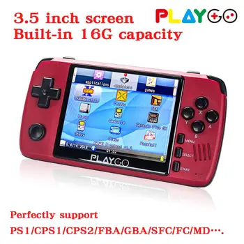 Roșu joacămerge la ecran de 3.5 inch portabil consolă de jocuri portabile cu SD Card de 16GB construit în emulator de jocuri de buzunar, consola de