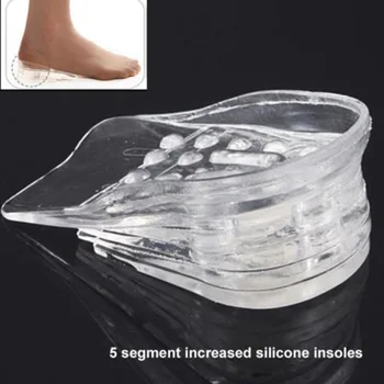 1 Pereche Cinci straturi reglabil Hot Nou Confortabil Unisex Femei Bărbați Silicon Gel Înălțime de Ridicare Crește Tălpi de Pantofi cu Toc Introduce Pad