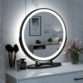 40cm, 50cm rundă de baie LED lampă oglindă de machiaj cu lumină oglindă de machiaj moderne Touch comutator oglinda navă rapidă