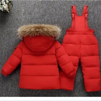 Iarna Copii Costume De Moda Copilul Copilul În Jos Jachete Paltoane + Salopete Salopeta Bebe Boy Fata De Seturi De Îmbrăcăminte Utilaje