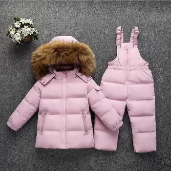 Iarna Copii Costume De Moda Copilul Copilul În Jos Jachete Paltoane + Salopete Salopeta Bebe Boy Fata De Seturi De Îmbrăcăminte Utilaje