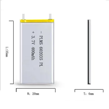 Transport gratuit Polimer baterie de 400 mah 3.7 V 602035 smart home MP3 boxe baterie Li-ion pentru dvr, GPS, mp3, mp4, telefon mobil difuzor