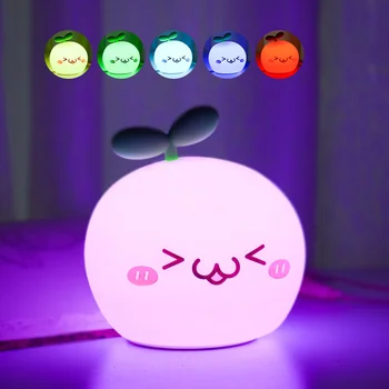 Desene animate Silicon Moale Lumina de Noapte LED de Încărcare USB Senzor Tactil Estompat Colorate Lampa de Birou Pentru copii copii Cadou 5V