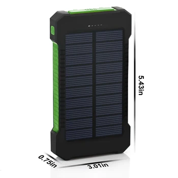 Rezistent la apa Solar Power Bank 30000mAh Încărcător Solar Porturi USB Acumulator Extern Incarcator Powerbank pentru Xiaomi iPhone-ul cu LED-uri Lumina