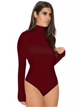 În 2020, Noul Sosit Toamna Cu Maneca Lunga Sexy Bodycon Body Casual, O-Neck Negru Alb Roșu Salopetă De Moda De Sex Feminin Slim Body