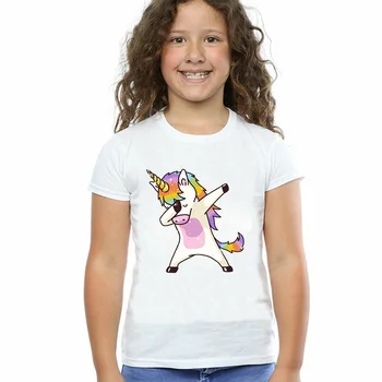 Unicornio pentru Copii T-Shirt Tamponare Copii Unicorn Tricouri copil Copil Copil din Bumbac Tricou de Imprimare de Desene animate Fete Topuri Haine