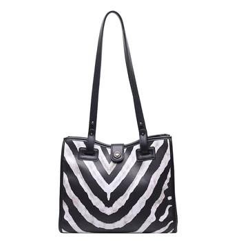 Moda din piele PU culoare solidă Zebra Print geantă de mână pentru femei genti pentru femei 2020 bolsos para mujer brand de lux sac