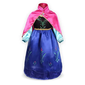 Fete Anna Elsa Cosplay Costum pentru Copii Rochie de Printesa cu Coroana Peruca Regina Zăpadă Copiilor de Ziua de Halloween Rochie de Petrecere Îmbrăca