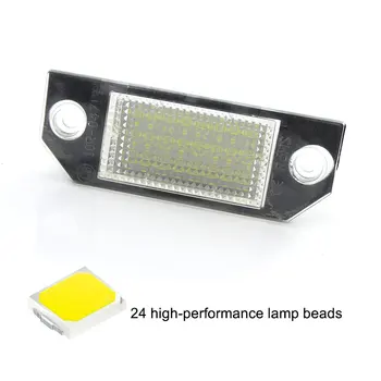 Apmatauto 2 buc LED-uri Auto Numărul de Înmatriculare Lumina Lampa de 6W 12V 24 LED Alb de Lumină se potrivesc pentru Focus 2, C-Max