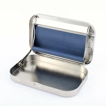 GERUI Clasic de Argint din Oțel Inoxidabil de fier de Mașină Caz de Stocare de Caz Pentru 110MM Rulare Lucrări de Țigară Role Cutie de Tutun
