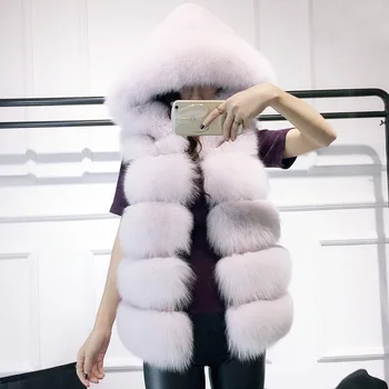 De înaltă calitate Vesta Blana de Lux Faux Fox Cald Mantou pentru Femei Veste de Moda de Iarnă blanuri Haine pentru Femei Jacheta