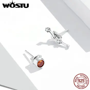 WOSTU Vânzare Fierbinte Argint 925 Constelația Gemini Mici Rafinat Cercei Stud pentru Femei de Moda Bijuterii de Argint CQE912