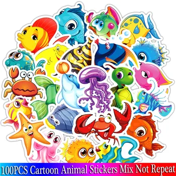 100BUC Animal Autocolante de Desene animate Lume Submarin Copil Set de stickere Pentru Copii în Caz de Călătorie Laptop Notebook Toy Anime Autocolante