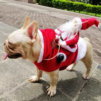 Amuzant Moș Crăciun Haine Cald Câine De Companie Pisica Haine Caini Costum Îmbrăcat Haine De Petrecere