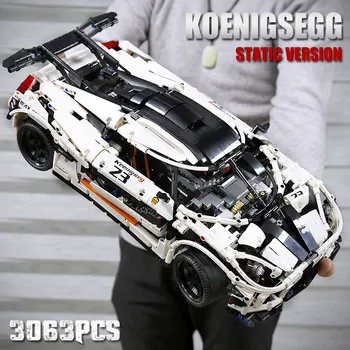 Mucegai Regele Tehnice 13120 Koenigsegged Super Curse cu Masina Alba se Potrivesc MOC 4789 Model Blocuri Caramizi Jucării pentru Cadouri