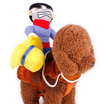 Transer Câine Tricou Nou animal de Companie Pisica Cowboy Rider Costum de Câine Câini Haine de Cavaler Stil cu Pălărie t\x2dshirt pentru câini imbracaminte pentru câine