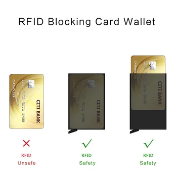 ZOVYVOL RFID Anti-furt de Metal Aluminiu Portofel Minimalist Deținător al Cardului Bancar Mini Bărbați și Femei Negru Card de Credit de Afaceri de Caz