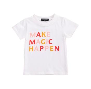 De Vară 2020 Minunat copil Copil Fete Baieti T Shirt Scrisoare de Imprimare Pulover Maneca Scurta Camasi de Sus 0-5A 2 Culori
