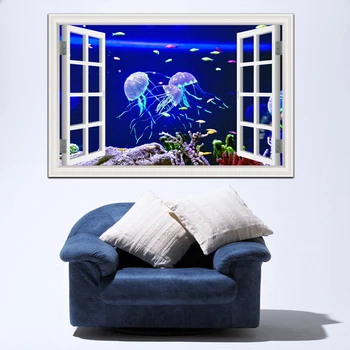 Animale 3d Rechin de Perete Moderne Autocolante lume subacvatică Decalcomanii de Vinil Pvc Murale, imagini de Fundal Pentru a Trai Camera Copii Acasa Art Decor