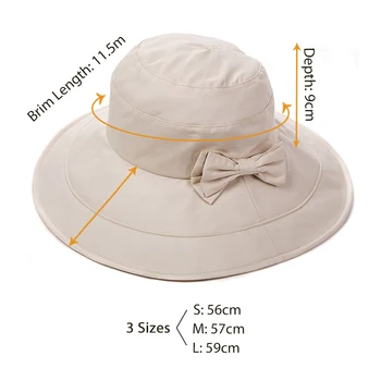 FANCET Vara Margine Largă Pălării de Soare Pentru Femei UPF50+ UV Pliabil Packable Detasabila Bowknot Reglabil Boonie Găleată Pălării 69038