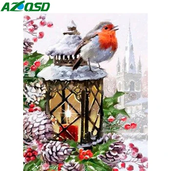 AZQSD 5D Diamant Pictura Flori Și Păsări Cross Stitch Diamant Mozaic de Iarnă de BRICOLAJ, lucru Manual Kit Piața de Foraj Decor Acasă