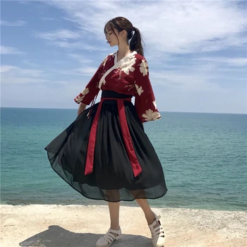 Retro Stil Japonez Vintage Haori Fete Kawaii Femei Foral Kimono Rochie pentru Petrecerea de Yukata Asiatice Haine Fuste Vestidos de Vânzare Fierbinte